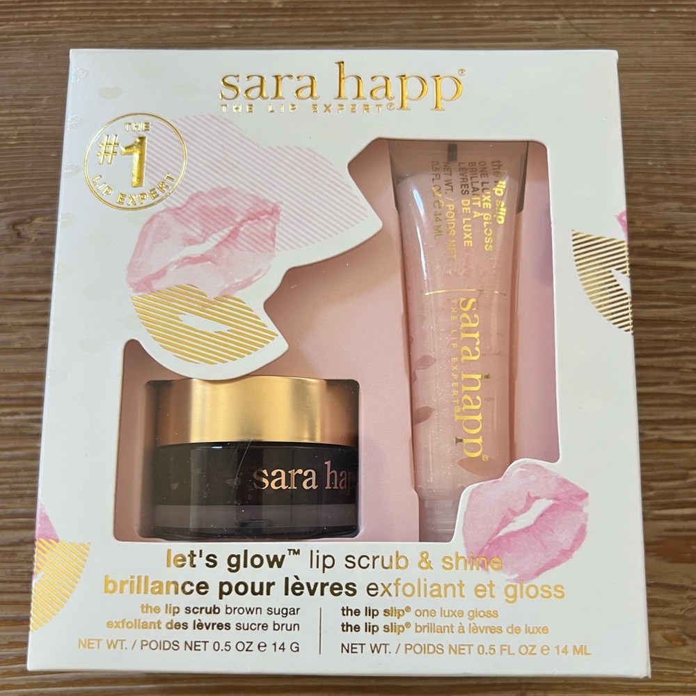 Sara Happ Lip Scrub and Shine Gloss NIB let’s glow 💋